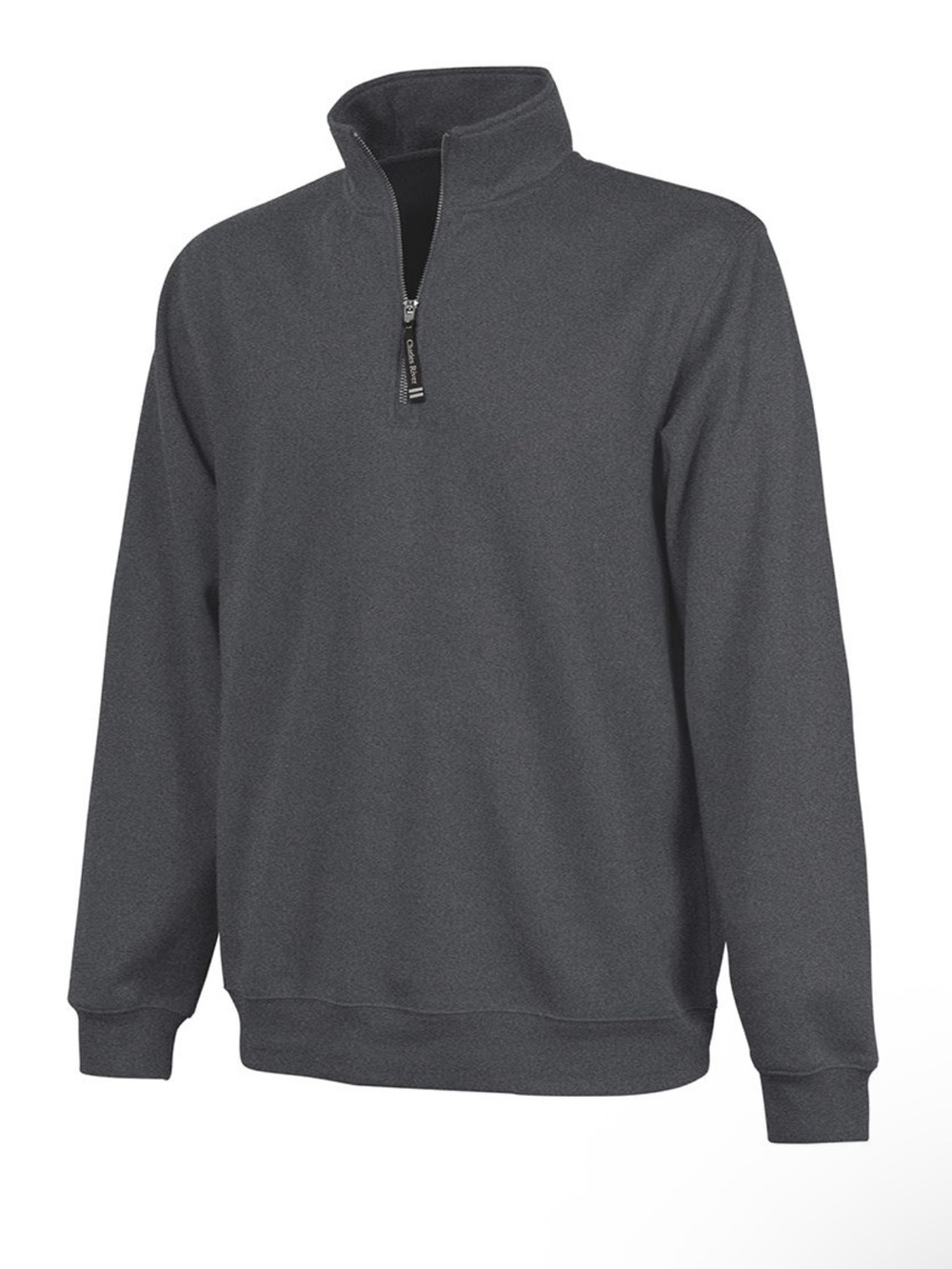 Charles River Apparel Men's Charcoal Zip-Up Pullover